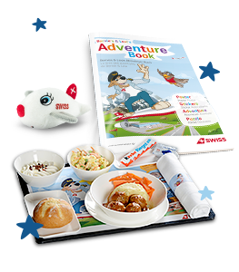 Various SWISS Kids products that are distributed on board